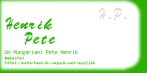 henrik pete business card